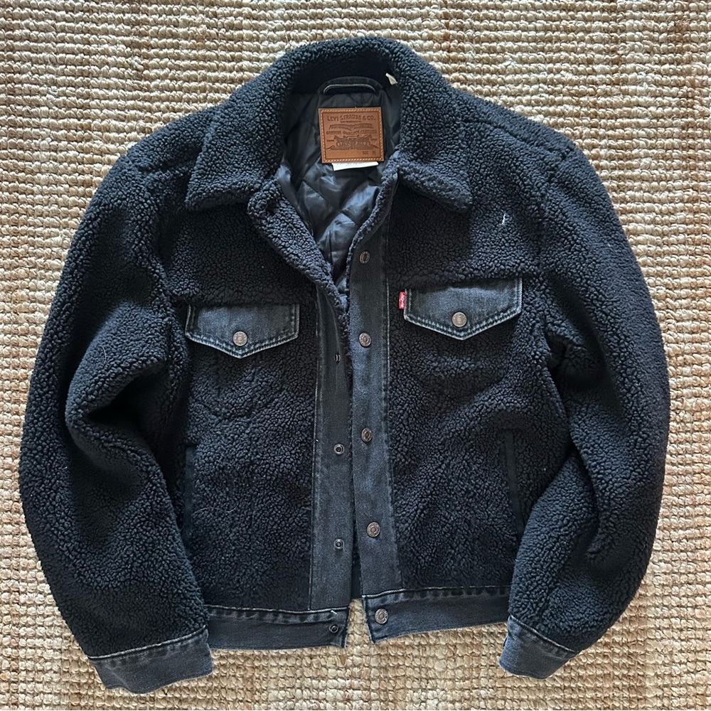Levi's Black Sherpa Trucker Jacket